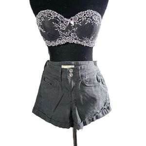 Black Low Rise Denim Jean Shorts For Women